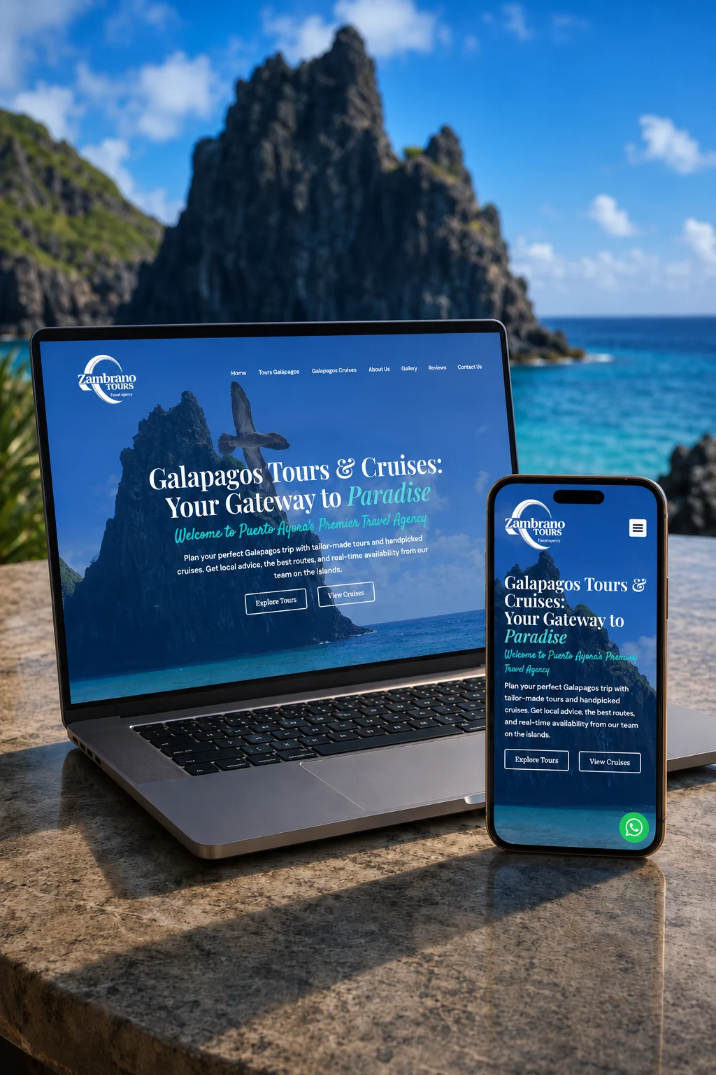 Zambrano Tours Galápagos tours and cruises website