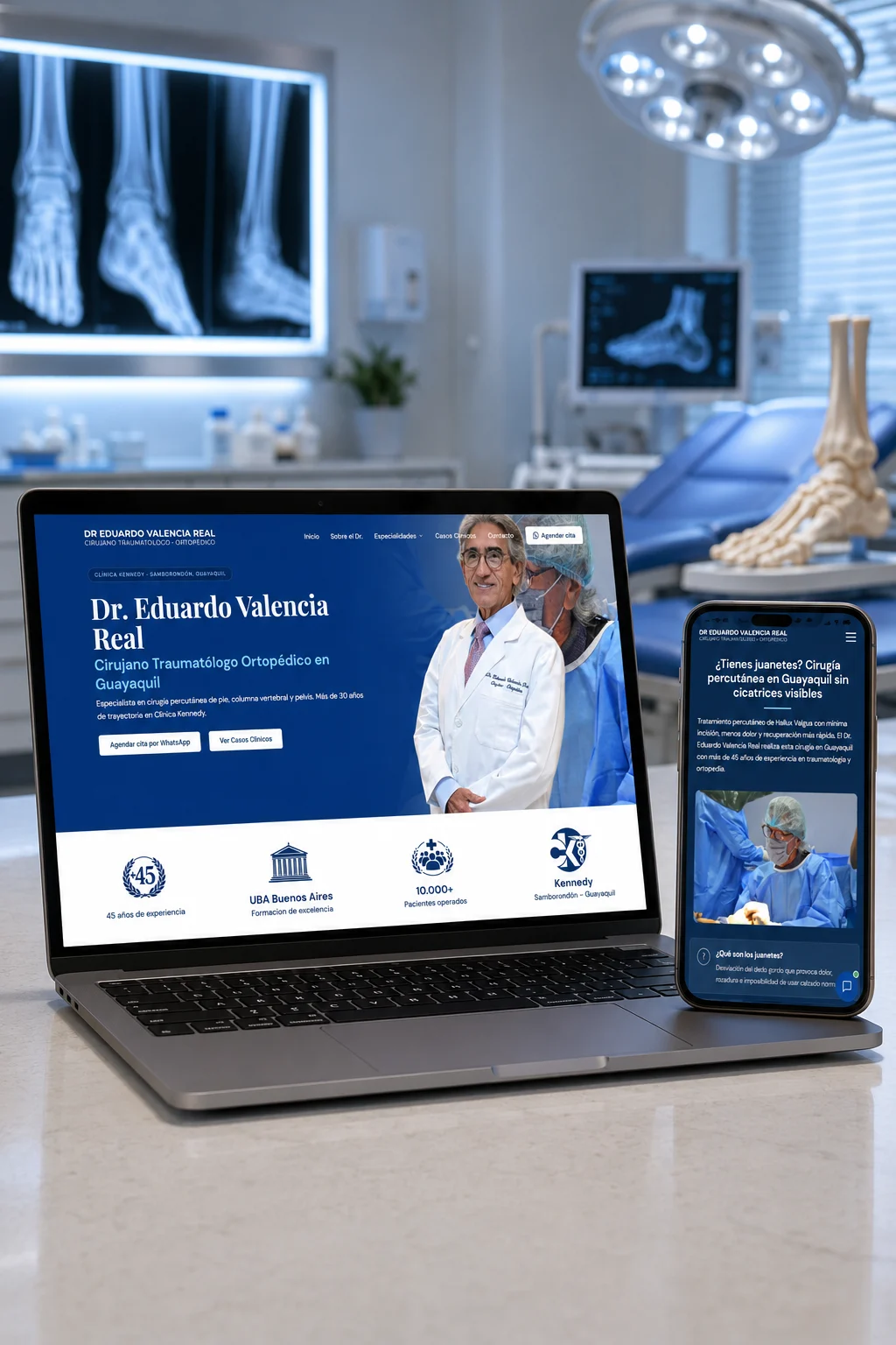 Dr. Eduardo Valencia Real — medical website with an AI virtual assistant